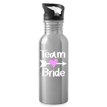 Team Braut - Trinkflasche mit integriertem Trinkhalm - Lightsilver - Rechts