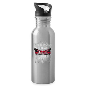 Feuerwehrmann Feuerwehr - Trinkflasche mit integriertem Trinkhalm - Lightsilver - Rechts