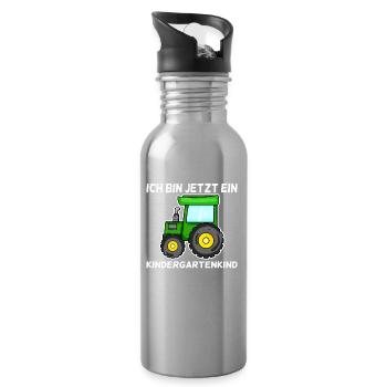 Kindergarten Kindergartenkind - Trinkflasche mit integriertem Trinkhalm - Lightsilver - Rechts