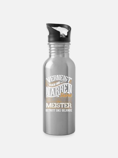 Meister Meistertitel Meisterprüfung Meisterbrief - Trinkflasche mit integriertem Trinkhalm - Lightsilver