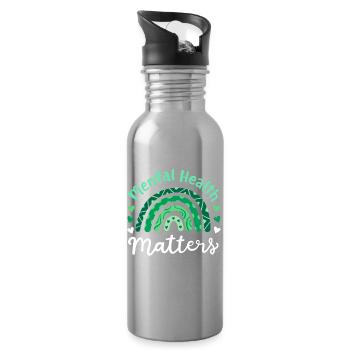 Psychologie Psychologe - Trinkflasche mit integriertem Trinkhalm - Lightsilver - Rechts