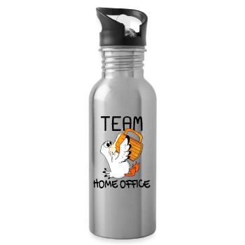 Équipe Home Bureau Mouette Détendre Paresseux Drôle - Gourde avec paille intégrée - argent clair - Droite