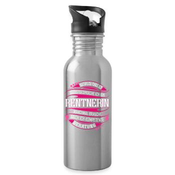 Rentnerin - Trinkflasche mit integriertem Trinkhalm - Lightsilver - Rechts