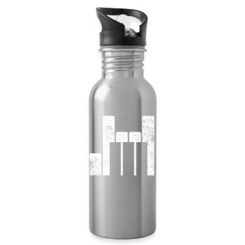 Klavier Pianist - Trinkflasche mit integriertem Trinkhalm - Lightsilver - Rechts