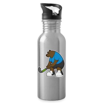Hockey sur gazon Bear Stick - Gourde avec paille intégrée - argent clair - Droite