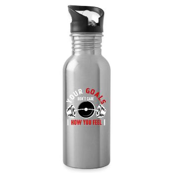 Funny Gym Fitness Quote Gym Fitness - Water bottle with straw - silver - Right