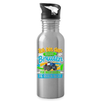 Kleiner Bruder Monstertruck - Trinkflasche mit integriertem Trinkhalm - Lightsilver - Rechts