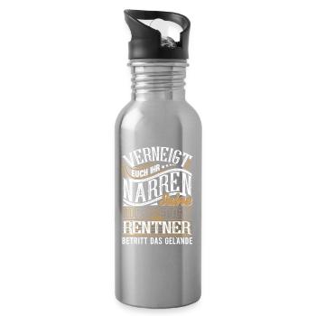Rentner - Trinkflasche mit integriertem Trinkhalm - Lightsilver - Rechts