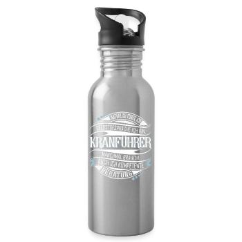 Kranführer - Trinkflasche mit integriertem Trinkhalm - Lightsilver - Rechts