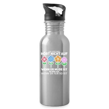 Gärtner - Trinkflasche mit integriertem Trinkhalm - Lightsilver - Rechts