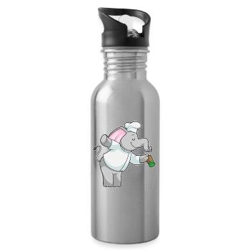 Elefant Koch Salzstreuer Kochen - Trinkflasche mit integriertem Trinkhalm - Lightsilver - Rechts