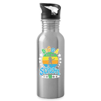 Digga Ich Bin Schon 10 Fußball Dabbing - Trinkflasche mit integriertem Trinkhalm - Lightsilver - Rechts
