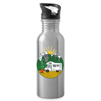 Camping Is My Life - Womo - Motorhome - Water bottle with straw - silver - Right