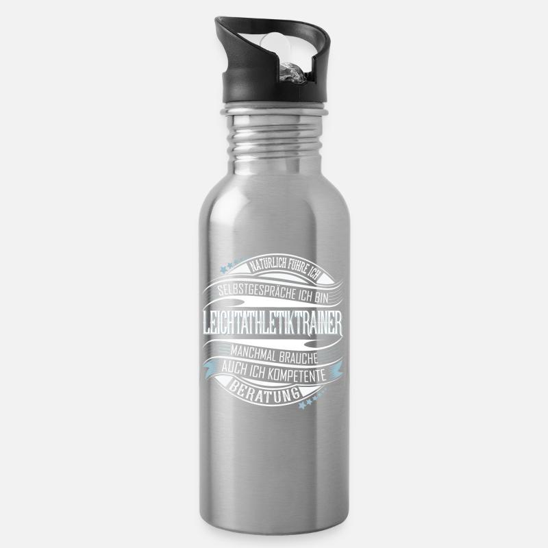 Leichtathletik Trainer - Trinkflasche mit integriertem Trinkhalm - Lightsilver