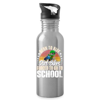 Motocross - Water bottle with straw - silver - Right