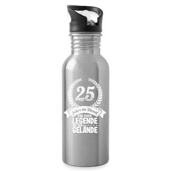 25 Jahre Im Dienst Dienstjubiläum Firmenjubiläum - Trinkflasche mit integriertem Trinkhalm - Lightsilver - Rechts