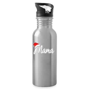 Weihnachten Mama - Trinkflasche mit integriertem Trinkhalm - Lightsilver - Rechts