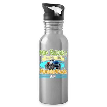 Monstertruck - Trinkflasche mit integriertem Trinkhalm - Lightsilver - Rechts
