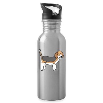 Beagle - Gourde avec paille intégrée - argent clair - Droite