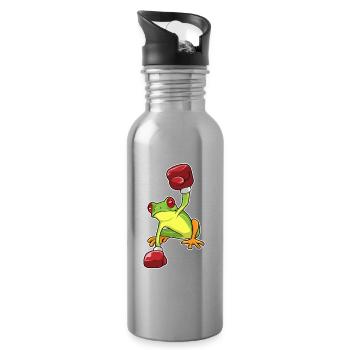 Frosch Boxer Boxhandschuhe Boxen - Trinkflasche mit integriertem Trinkhalm - Lightsilver - Rechts