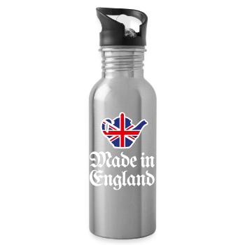 Union Jack Flag Made in England British UK teapot - Water bottle with straw - silver - Right