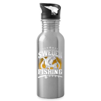 Suède Pêcheur pêcheur - Gourde avec paille intégrée - argent clair - Droite