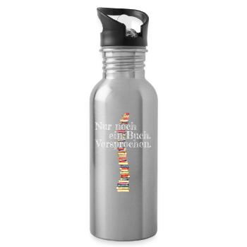 Nur Noch Ein Buch Versprochen Leseratte Bücherwurm - Trinkflasche mit integriertem Trinkhalm - Lightsilver - Rechts