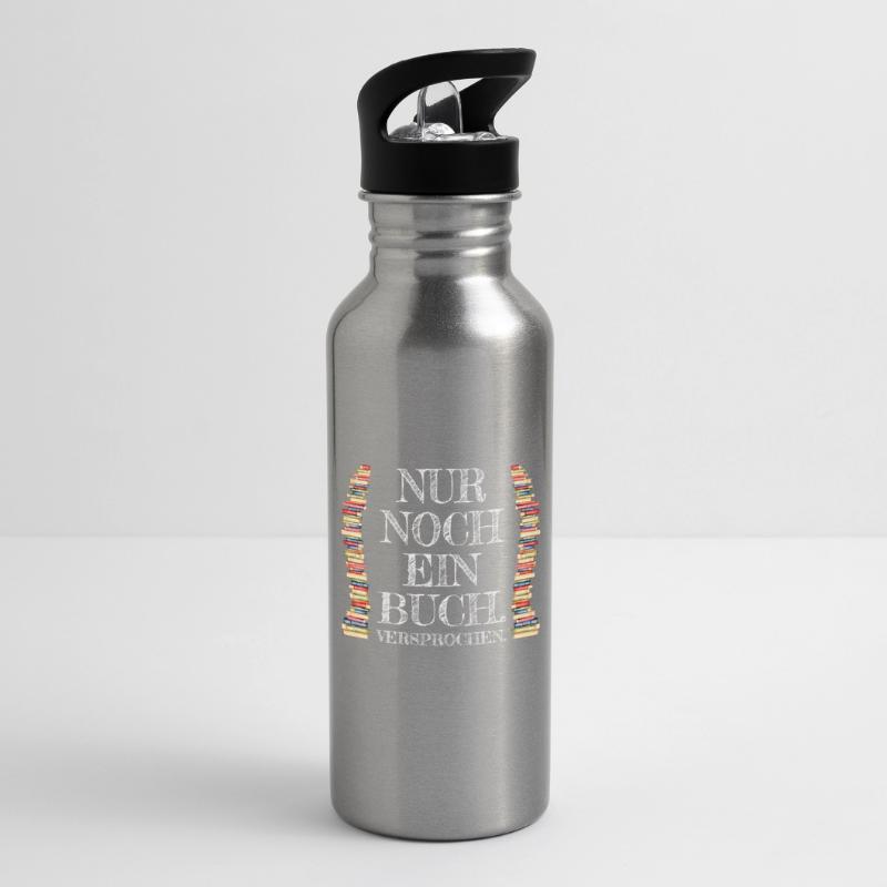 Nur Noch Ein Buch Versprochen Leseratte Bücherwurm Trinkflasche mit integriertem Trinkhalm