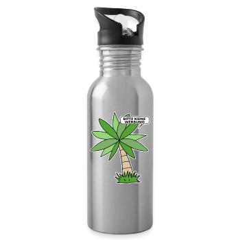 Bitte keine Werbung - Trinkflasche mit integriertem Trinkhalm - Lightsilver - Rechts