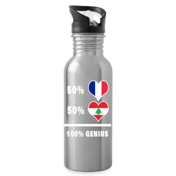 Das Genie von Frankreich und dem Libanon - Trinkflasche mit integriertem Trinkhalm - Lightsilver - Rechts