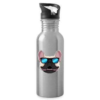 French Bulldog Sunglasses - Water bottle with straw - silver - Right