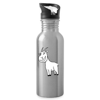 Goat Buck - Water bottle with straw - silver - Right