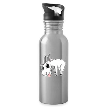 Chèvre Chèvre Buck - Gourde avec paille intégrée - argent clair - Droite