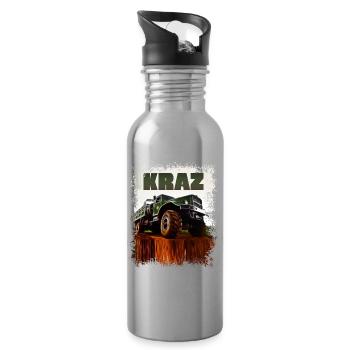 KRAZ LKW - Trinkflasche mit integriertem Trinkhalm - Lightsilver - Rechts