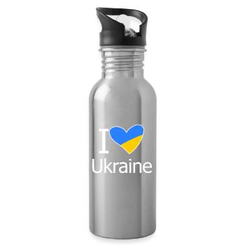 Ukraine - Gourde avec paille intégrée - argent clair - Droite