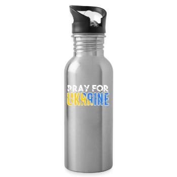 Ukraine - Gourde avec paille intégrée - argent clair - Droite