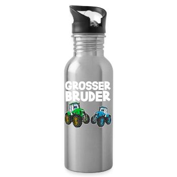 Grosser Bruder Traktor - Trinkflasche mit integriertem Trinkhalm - Lightsilver - Rechts