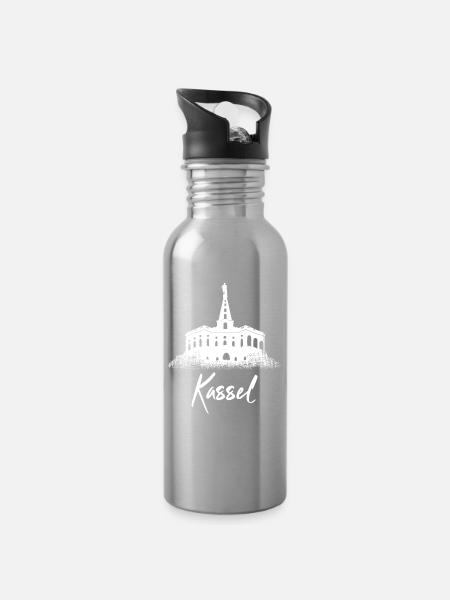 Kassel - Trinkflasche mit integriertem Trinkhalm - Lightsilver