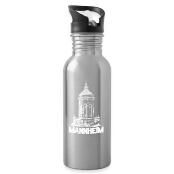 Mannheimer Wasserturm - Mannheim - Trinkflasche mit integriertem Trinkhalm - Lightsilver - Rechts