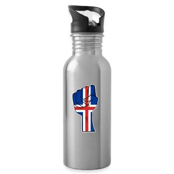 Islande - Gourde avec paille intégrée - argent clair - Droite