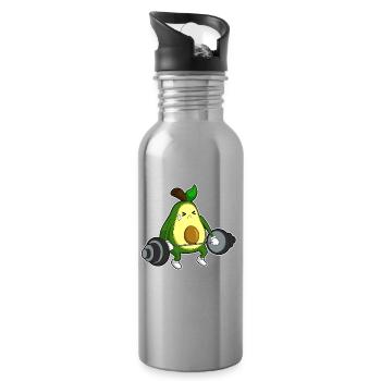 Bodybuilder Avocat Bodybuilding Barbell Bodybuilding - Gourde avec paille intégrée - argent clair - Droite