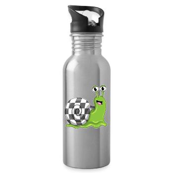 Escargot Échiquier Jeu de société d’échecs - Gourde avec paille intégrée - argent clair - Droite