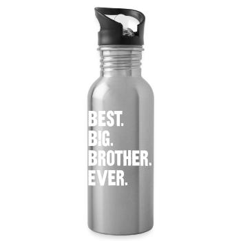 BEST BIG BROTHER EVER The Best Big Brother Shirt - Water bottle with straw - silver - Right