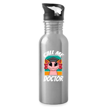 Thèse de doctorat Doctorat Doctorat - Gourde avec paille intégrée - argent clair - Droite