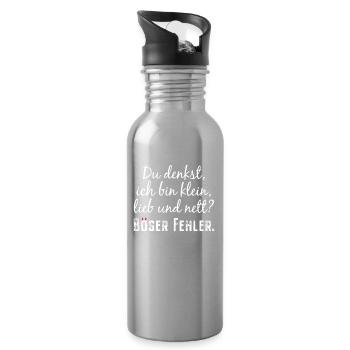 You Think I Am Small Sweet And Nice Evil Mistake - Water bottle with straw - silver - Right