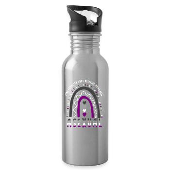Asexual Pride Ace Pride Boho Regenbogen - Trinkflasche mit integriertem Trinkhalm - Lightsilver - Rechts