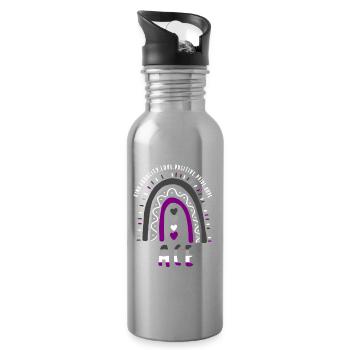 Ace Pride Boho Regenbogen - Trinkflasche mit integriertem Trinkhalm - Lightsilver - Rechts