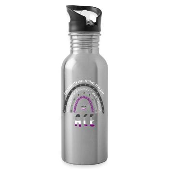 Boho Regenbogen Ace Pride - Trinkflasche mit integriertem Trinkhalm - Lightsilver - Rechts
