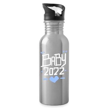 Bébé 2022 - Fils biologique enceinte 2022 - Gourde avec paille intégrée - argent clair - Droite