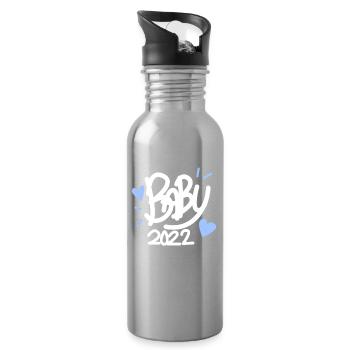 Baby 2022 Schwanger - Trinkflasche mit integriertem Trinkhalm - Lightsilver - Rechts